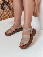 Dámske sandále s prackami SOLARIA beige FashionStreet ZY0888
