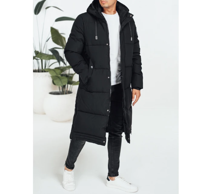 Pánska zimná bunda s kapucňou čierna TX5068