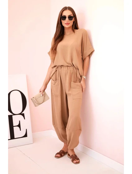 Súprava viskózová blúzka + ťavie nohavice