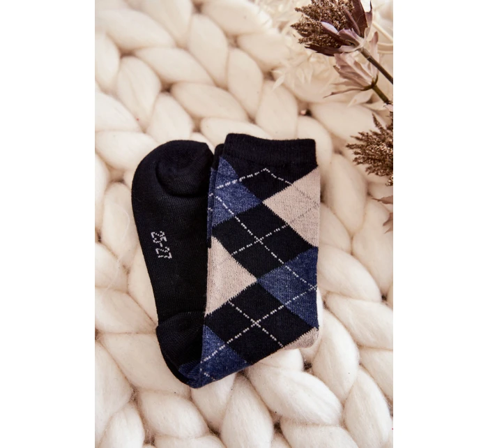 Młodzieżowe Wysokie Skarpety W Kratę 5-Pak Multikolor