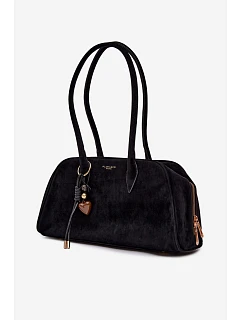 Eko semišová kabelka s přívěskem Černá model 22111500 - Flora&Co