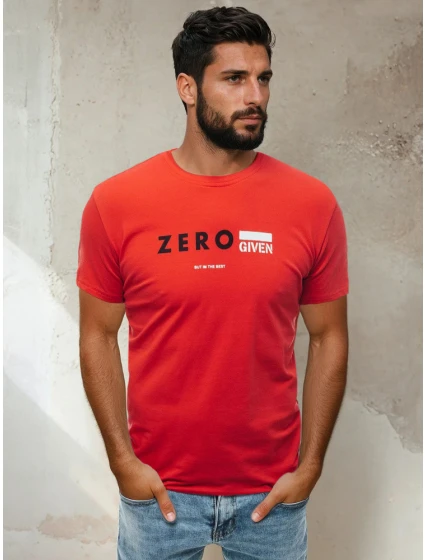 Pánské tričko s potiskem červené Dstreet model 21964124 - FashionStreet Pánské tričko s potiskem červené Dstreet model 21964124 - FashionStreet