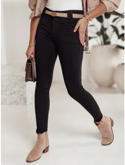 Dámske skinny džínsy SKINTRA black FashionStreet UY2218 Dámske skinny džínsy SKINTRA black FashionStreet UY2218