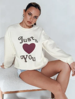 Dámska mikina s potlačou JUST LOVE YOU béžová FashionStreet BY1476