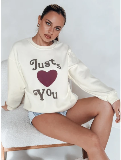 Dámská mikina s potiskem LOVE béžová Dstreet model 21988187 - FashionStreet
