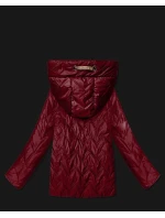 Dámska prešívaná bunda Goodlookin s kapucňou tmavočervená (B8596-27)