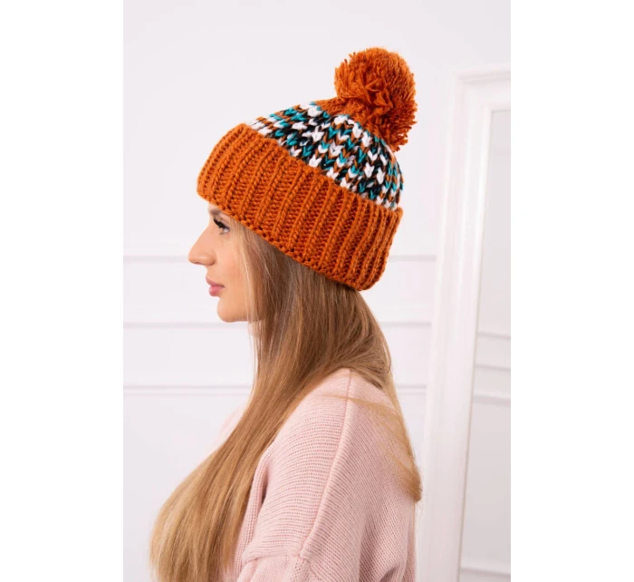 Dámska čiapka Ellen s brmbolcom K325 červená