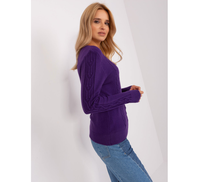 Sweter AT SW 2329.98P ciemny fioletowy