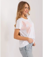 Bluzka RV BZ model 19737933 biało różowy - FPrice Bluzka RV BZ model 19737933 biało różowy - FPrice