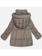 Svetlo hnedá dámska páperová bunda oversize S'West (B8539-48)