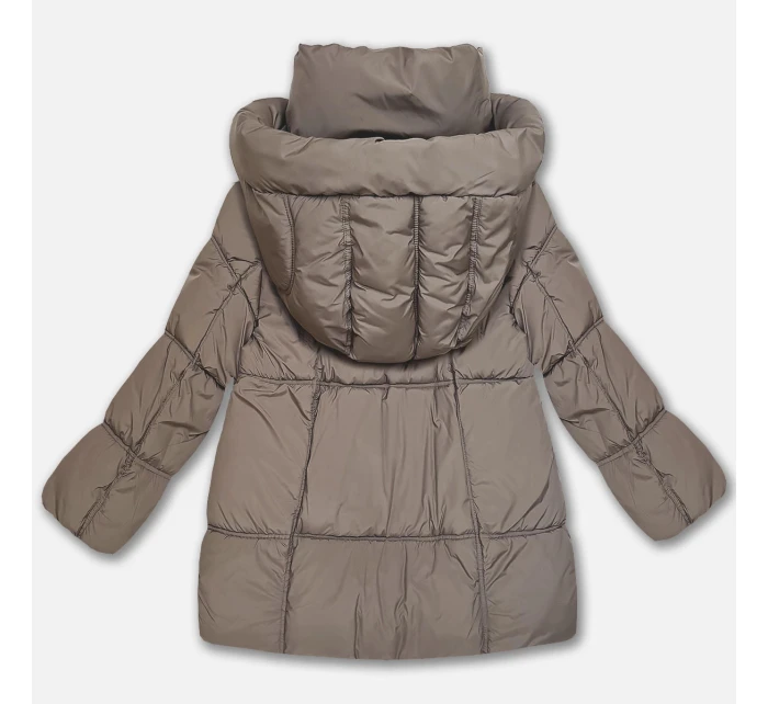 Svetlo hnedá dámska páperová bunda oversize S'West (B8539-48)