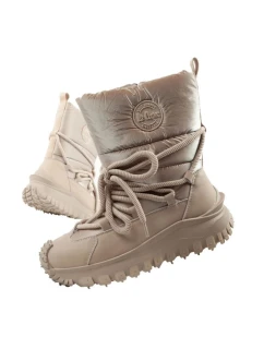 Lee Cooper dámske zimné športové topánky zimné trekkingové zateplené béžové prírodné kožené dámske