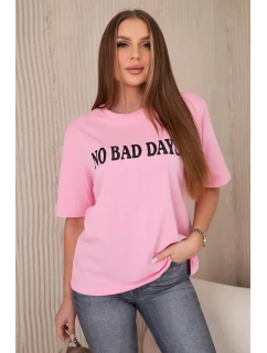 Bavlnená blúzka No Bad Days svetlo ružová