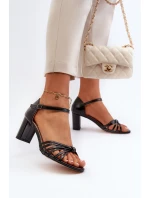 Damskie Sandały Na Słupku Czarne Pyrrette