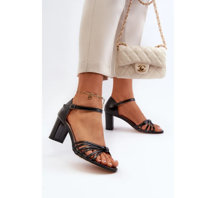 Damskie Sandały Na Słupku Czarne Pyrrette