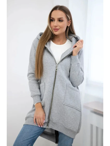 Zateplená mikina so zipsom na chrbte sivá Zateplená mikina so zipsom na chrbte sivá