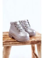 Dziecięce Trapery Botki z Suwakiem Srebrne Dexter