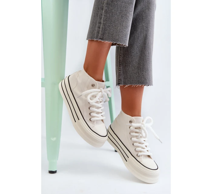 Dámské tenisky na platformě bílé model 21652300 - Boto