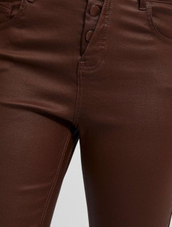 Viskózové úzke nohavice - hnedé