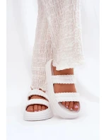 Dámske ľahké papuče na platforme S.Barski - biele