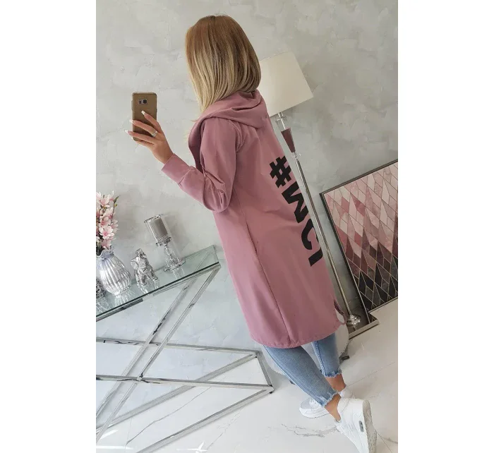 Tmavě růžová bunda s potiskem Tmavě růžová bunda s potiskem