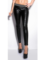 Sexy treggings with leatherlook in front