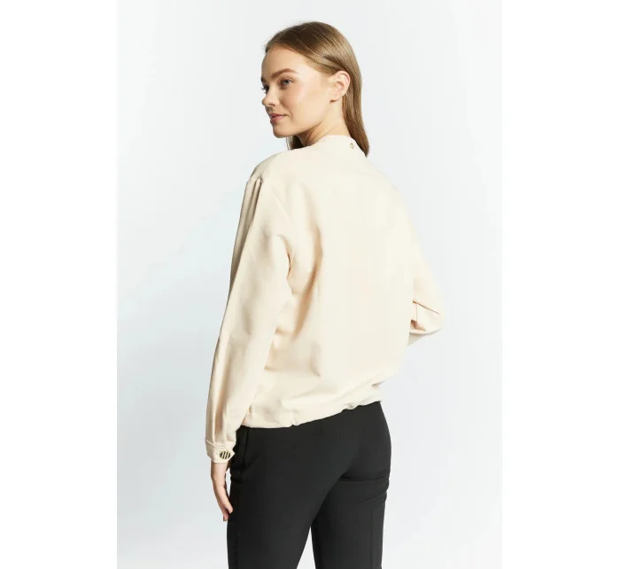 Dámská elegantní mikina s knoflíky model 18991010 Béžová - Monnari