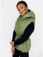 Zelená dámská oversize vesta model 17099462 - KAMADA