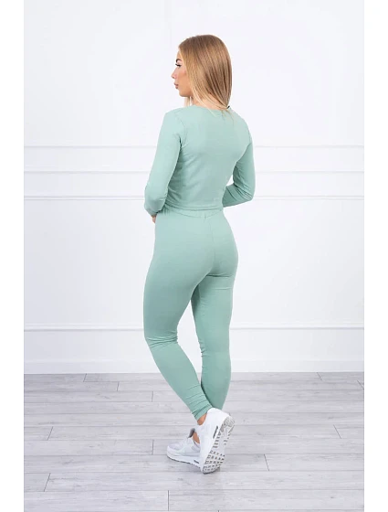 Sada s řasením na model 18747641 tmavě mátové barvy - K-Fashion