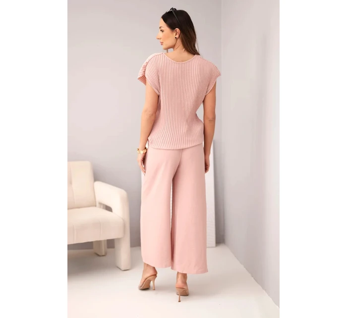 Komplet z + spodnie tmavě pudrově růžová model 22010202 - K-Fashion Komplet z + spodnie tmavě pudrově růžová model 22010202 - K-Fashion