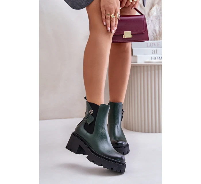 Kožené Zateplené Boty S Dekorací model 21673735 - Zazoo