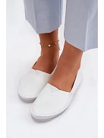 Dámské kožené baleríny model 22100748 Bílá - Maciejka