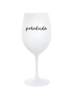 POHODINDA - bílá sklenice na víno 350 ml