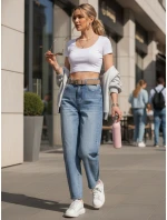 Dámské džínové kalhoty s páskem Dstreet model 21996330 - FashionStreet Dámské džínové kalhoty s páskem Dstreet model 21996330 - FashionStreet