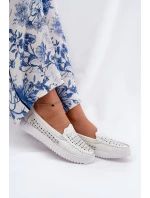 Kožené Dámské Mokasíny S  Bílé model 21691919 - VINCEZA