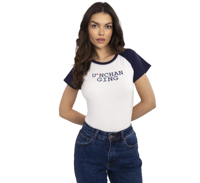 NM TS Tričko V7939.50 tmavomodrá a biela