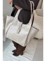 Dámska nákupná taška so sponou Nobo - svetlo béžová