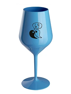 69 - modrý nerozbitný pohár na víno 470 ml
