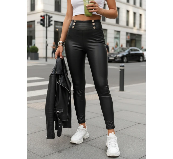 Legginsy damskie z wysokim stanem czarne model 22016693 - FashionStreet