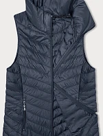 Dámska tenká prešívaná vesta so stojačikom tmavomodrá (16M9063-215)