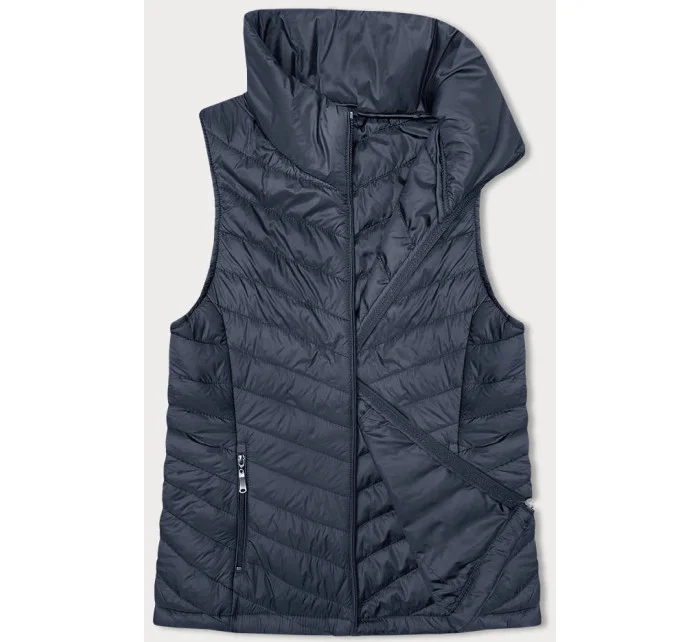 Dámska tenká prešívaná vesta so stojačikom tmavomodrá (16M9063-215) Dámska tenká prešívaná vesta so stojačikom tmavomodrá (16M9063-215)