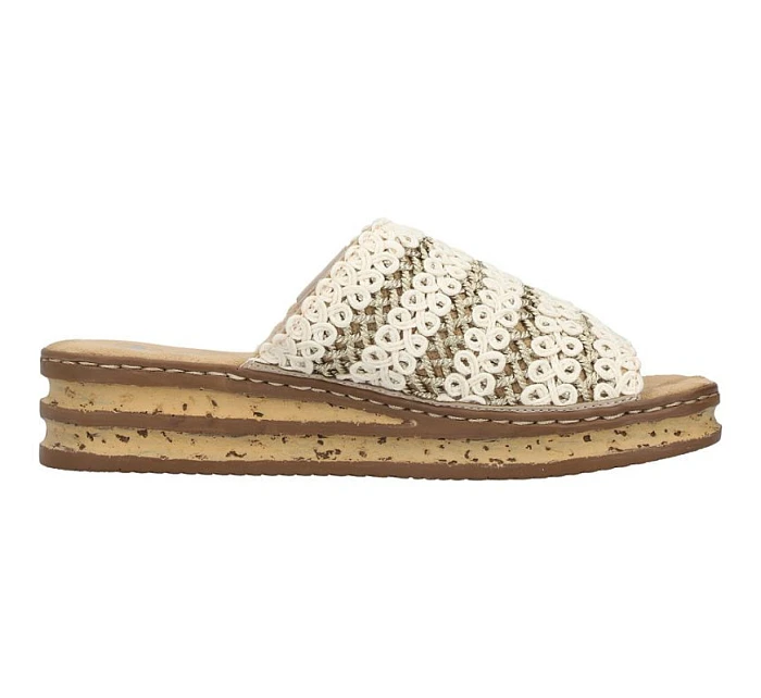 Dámské žabky na podpatku béžové model 22097126 - Rieker Dámské žabky na podpatku béžové model 22097126 - Rieker