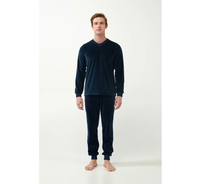 Sametové pruhované pyžamo model 20517137 - Vamp Sametové pruhované pyžamo model 20517137 - Vamp