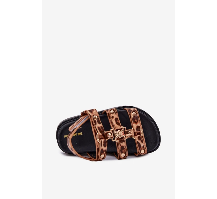 Dívčí sandály se zlatým detailem model 21701153 - Boto Dívčí sandály se zlatým detailem model 21701153 - Boto