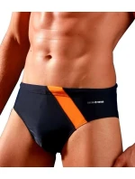 BD 411 pánske plavecké nohavičky sivé/oranžové - Sesto Senso