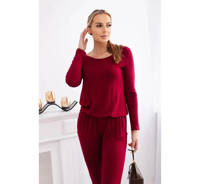 Kombinéza z viskózy 1065 bordová - Koucla Kombinéza z viskózy 1065 bordová - Koucla