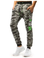 Pánske svetlosivé teplákové nohavice moro UX3509