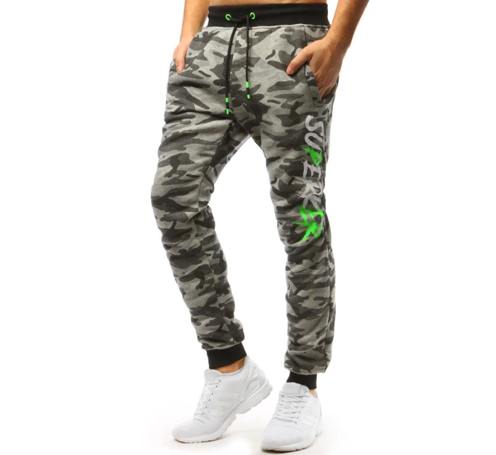 Pánske svetlosivé teplákové nohavice moro UX3509