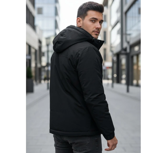 Pánská zimní bunda s kapucí černá model 21994722 - Dstreet