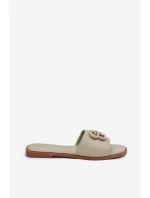 Ploché Dámské Pantofle S Ozdobným Detalem Zelené model 21699585 - Boto